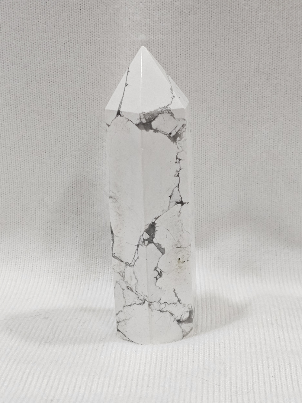 White Howlite Crystal Point Tower - Picture 2 of 3
